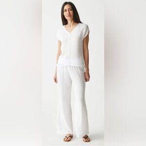 MICHAEL STARS DOUBLE GAUZE SUSIE SMOCKED WAIST PANT XL, the top is a large A570